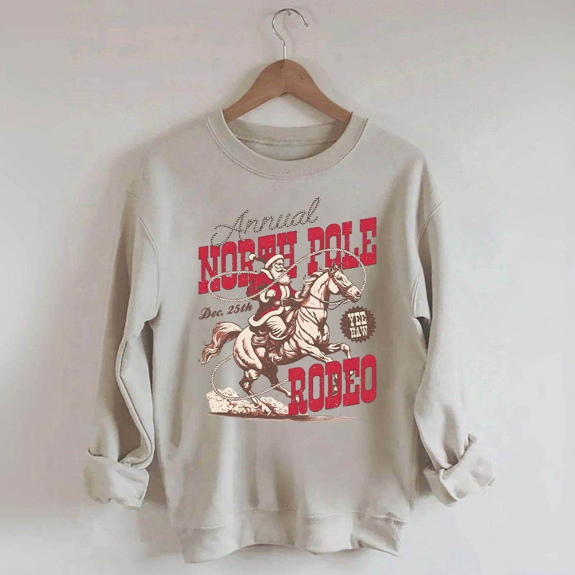 Annual North Pole Rodeo Western Christmas Sweatshirt