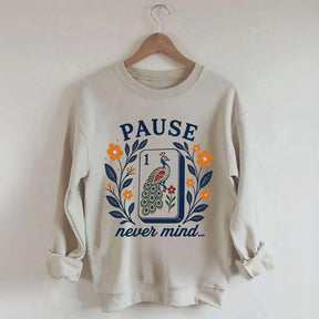 Pause Nevermind Peacock Mahjong Sweatshirt