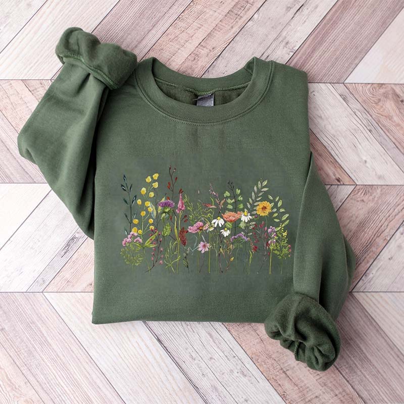 Vintage Botanical Pastel Floral  Sweatshirt