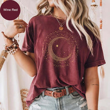 Mystic Moon Phase Starry Night T-Shirt