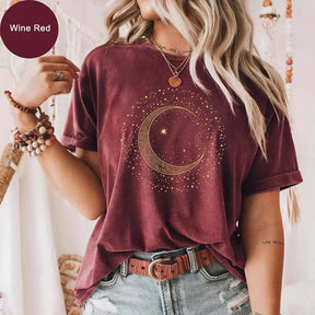 Mystic Moon Phase Starry Night T-Shirt