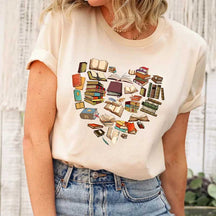 Retro Read Book Heart T-Shirt