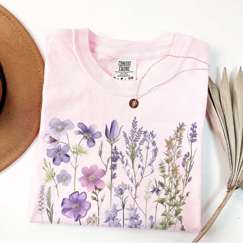Boho Flowers Lavender T-Shirt
