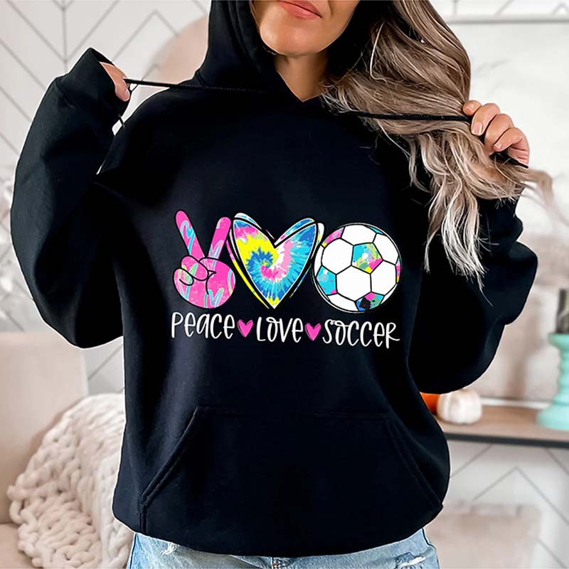 Peace Love Soccer Hoodie