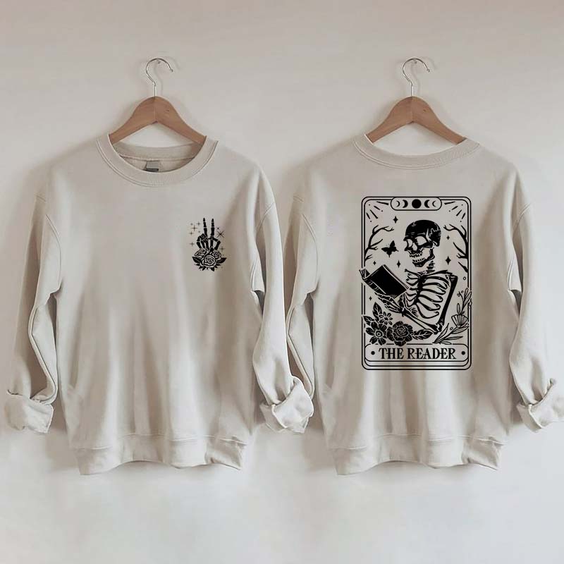The Reader Tarot Card Front And Back Printing Sweatshirt