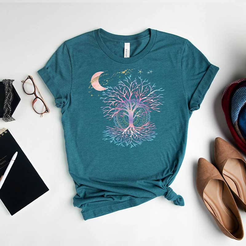Yoga Phases Of The Moon Tree Of Life T-Shirt