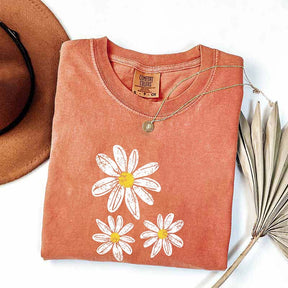 Boho Floral Comfort Colors Daisy T-Shirt
