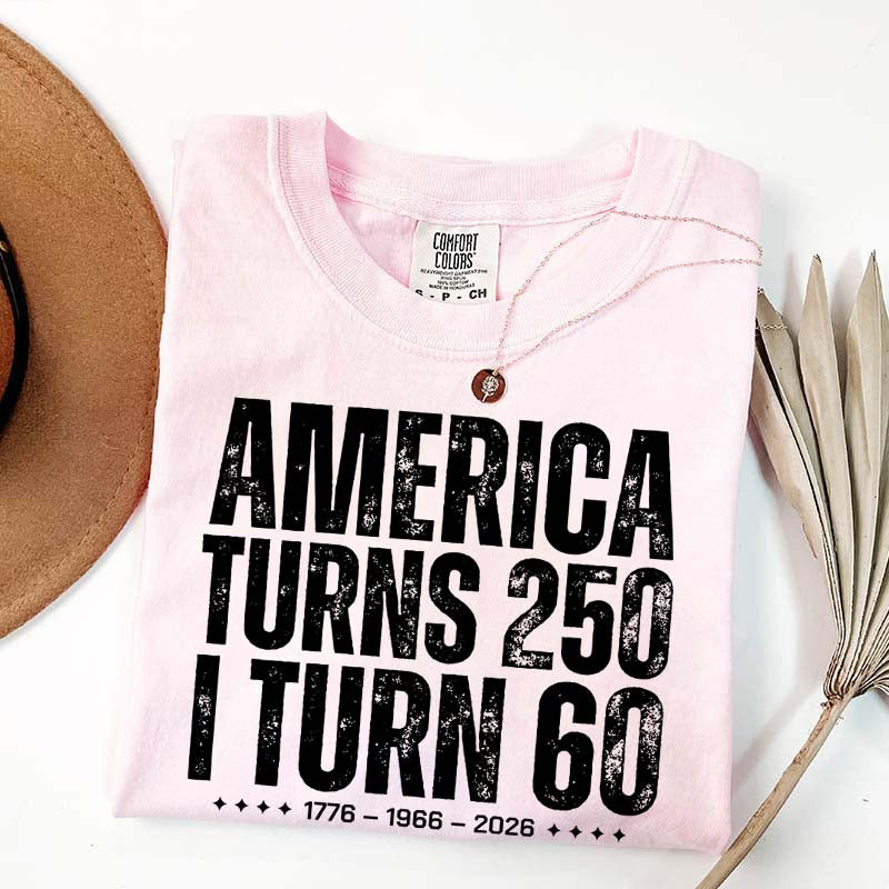 Custom Birthday America Turns 250 T-Shirt
