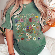 Vintage Pressed Flowers Cottagecore Blossom T-Shirt