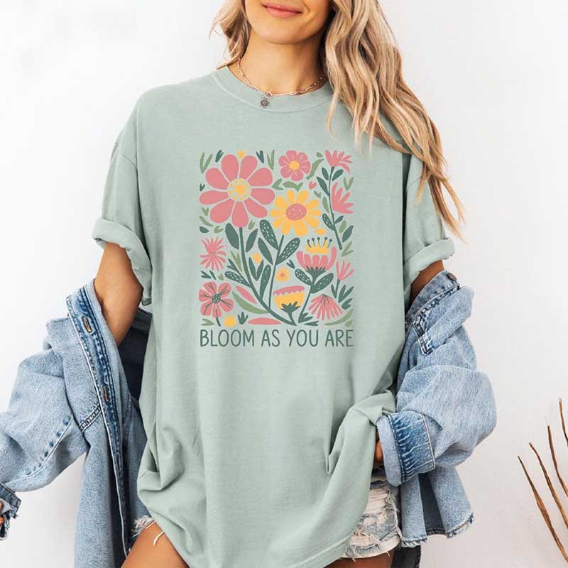 Bloom As You Are Boho Inspirational T-Shirt