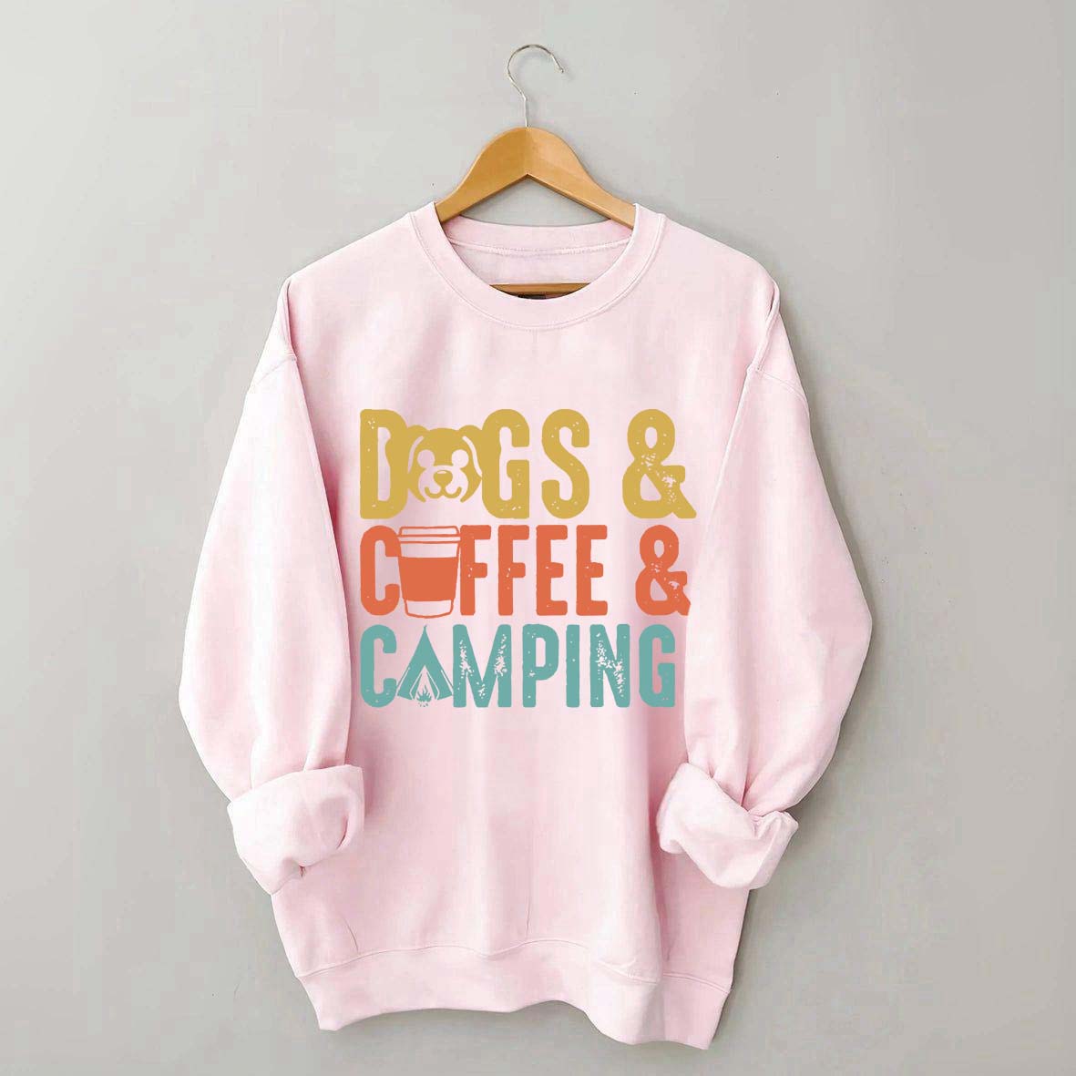 Dogs Coffee Camping Naturel Lover Sweatshirt