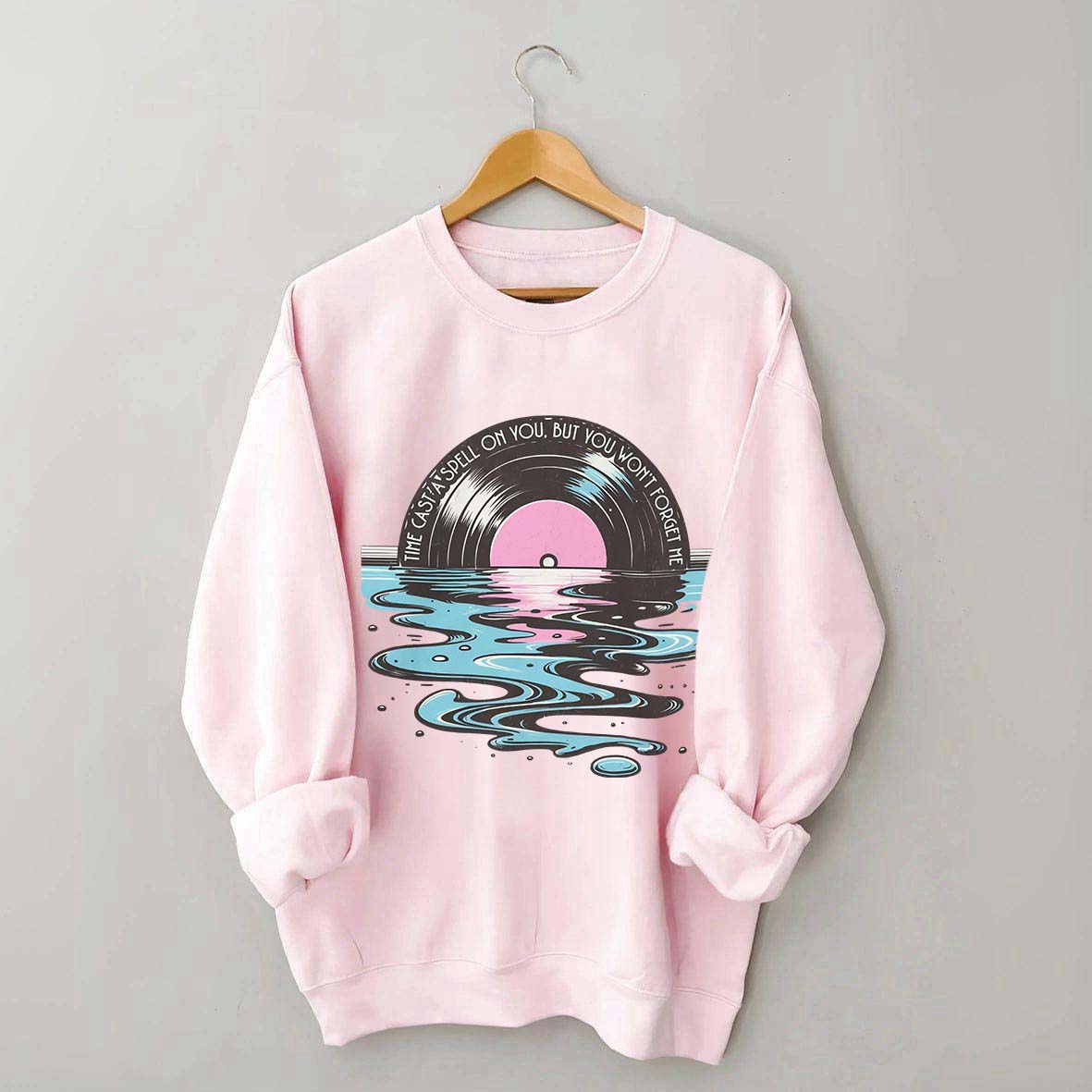 Time Casts A Spell On You Retro Vinyl Record Sweatshirt