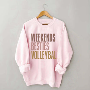 Weekends Besties Volleyball Sweatshirt