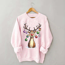 Cute Merry Christmas Vintage Reindeer Sweatshirt