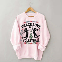 Peace Love Volleyball Christmas Sweatshirt