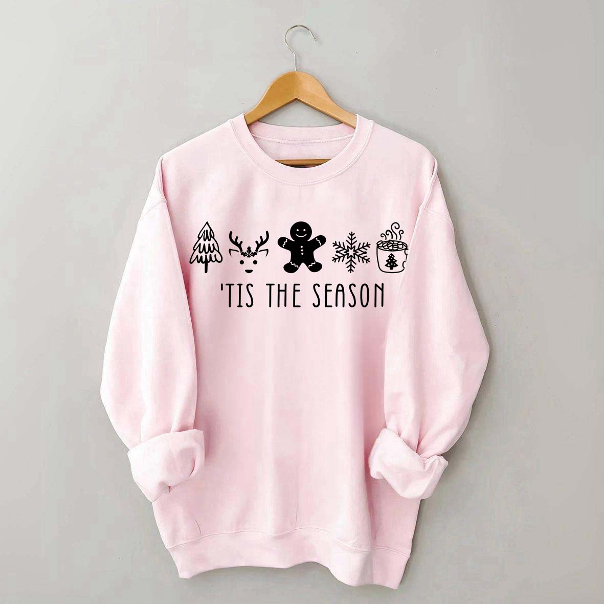 Tis The Season Ginger Bread Man Reindeer Sweatshirt