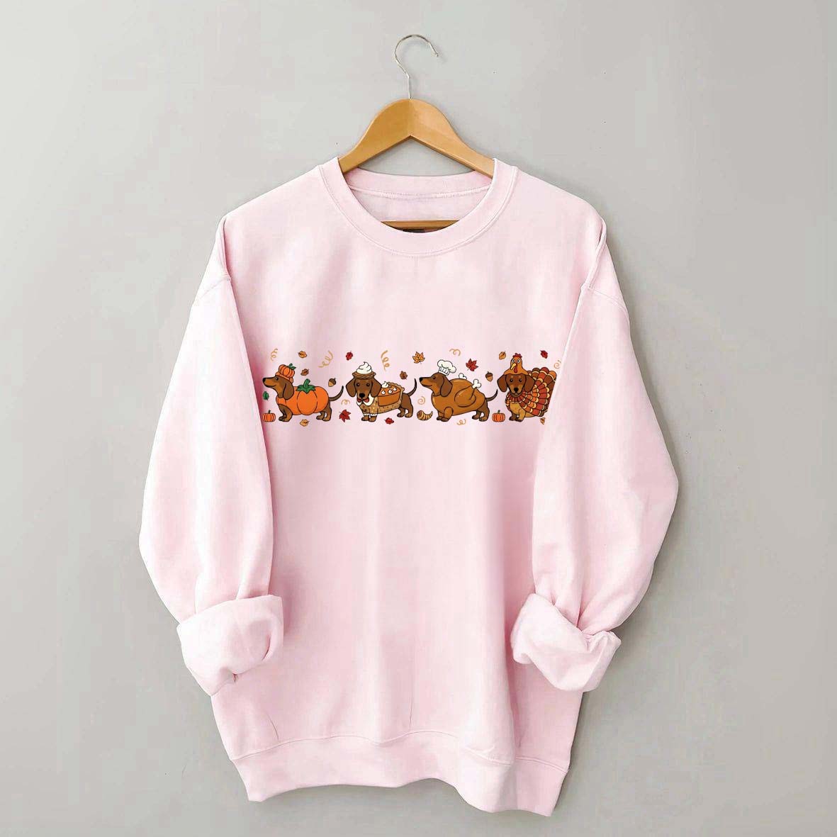 Cute Wiener Dog Turkey Costume Halloween Sweatshirt