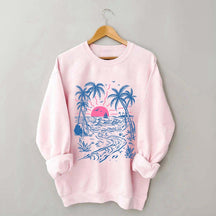 Salty Summer Beach Life Tree Sweatshirt