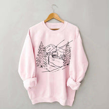 Mountain Graphic Winter Ski Sweatshirt