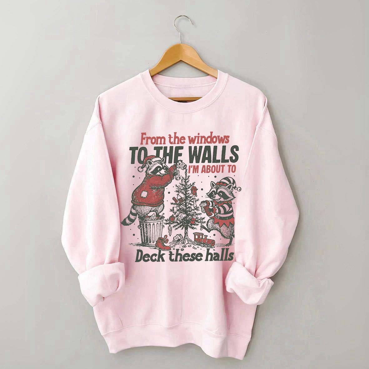 Humorous Holiday Funny Raccoon Christmas Sweatshirt