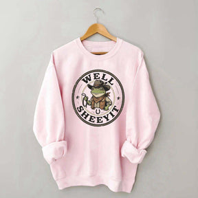 Well Sheeyit Cowboy Frog Funny Sweatshirt