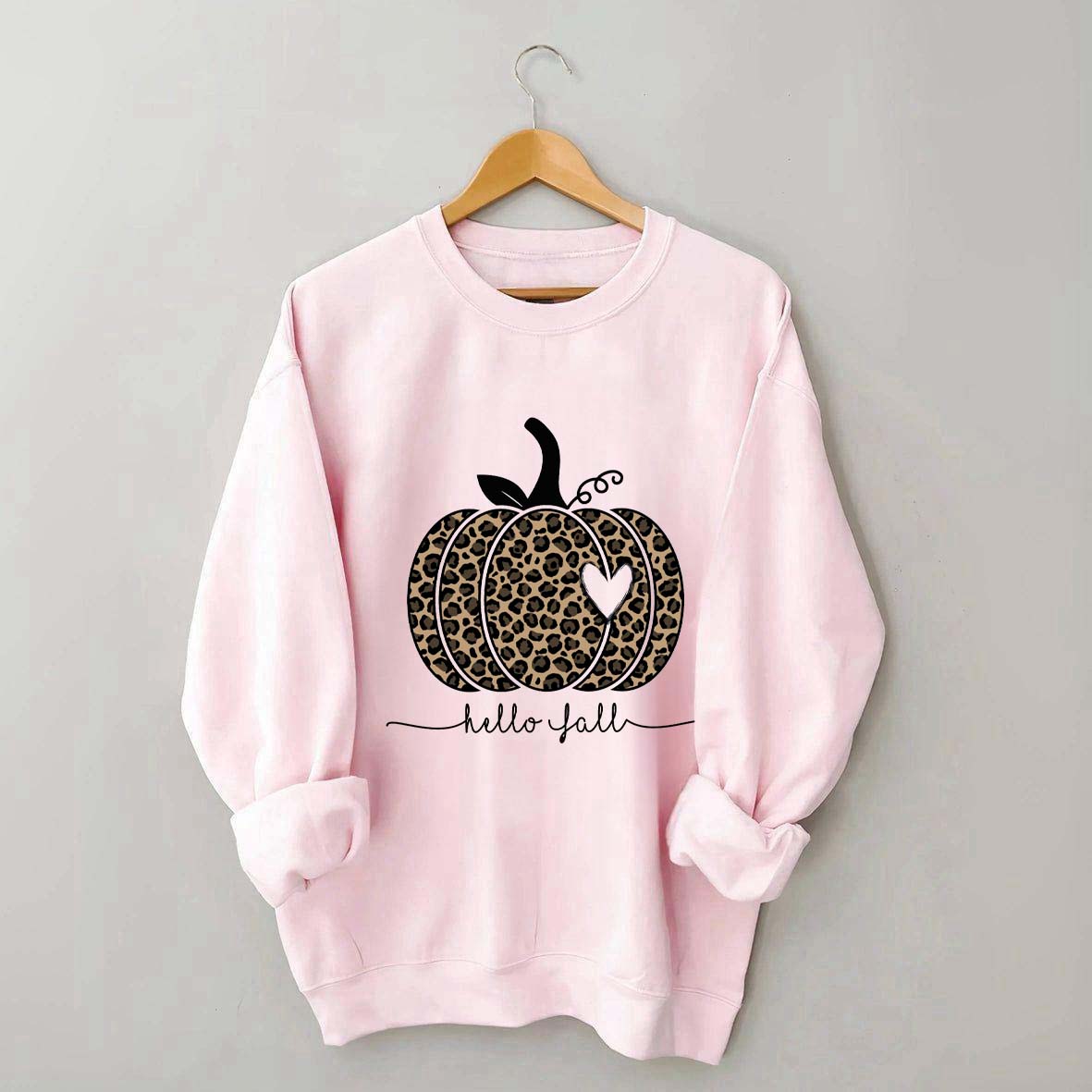 Hello Fall Leopard Pumpkin Sweatshirt