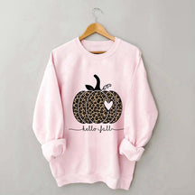 Hello Fall Leopard Pumpkin Sweatshirt
