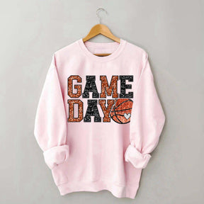 Game Day Basketball Bling Printed Sweatshirt