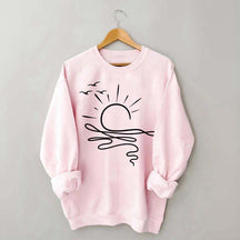 Boho Sun Ocean Trendy Beach Sweatshirt