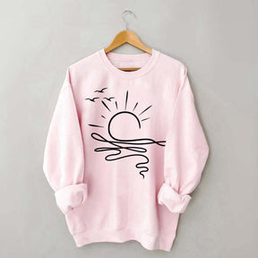 Boho Sun Ocean Trendy Beach Sweatshirt