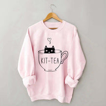 Funny Cat Tea Kitten Sweatshirt