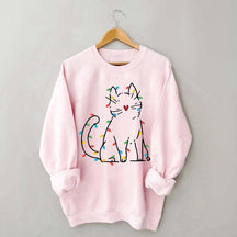 Cat Christmas Lights Sweatshirt