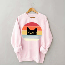 Retro Black Cat Crazy Sweatshirt