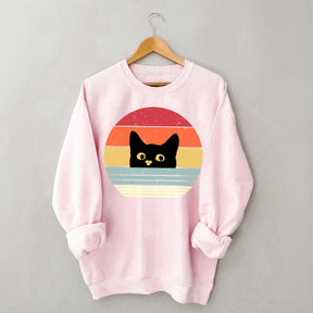 Retro Black Cat Crazy Sweatshirt