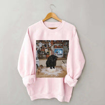 Halloween Black Cat Ghost Sweatshirt