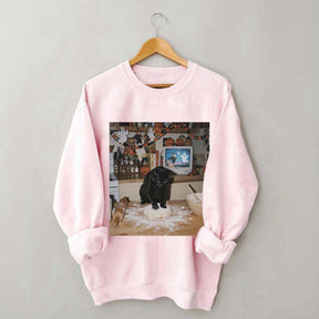 Halloween Black Cat Ghost Sweatshirt