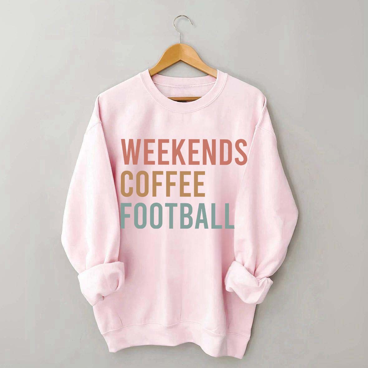 Weekends Coffee Football Sweatshirt