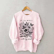 It Is Well With My Soul Floral Butterfly Sweatshirt