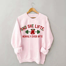 And She Lifted Heavily Ever After Christmas Bells Sweatshirt