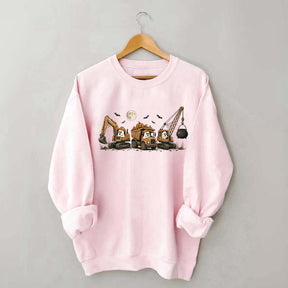 Halloween Construction Ghosts Excavator Sweatshirt