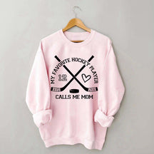 Hockey Mom Jersey Number Sweatshirt