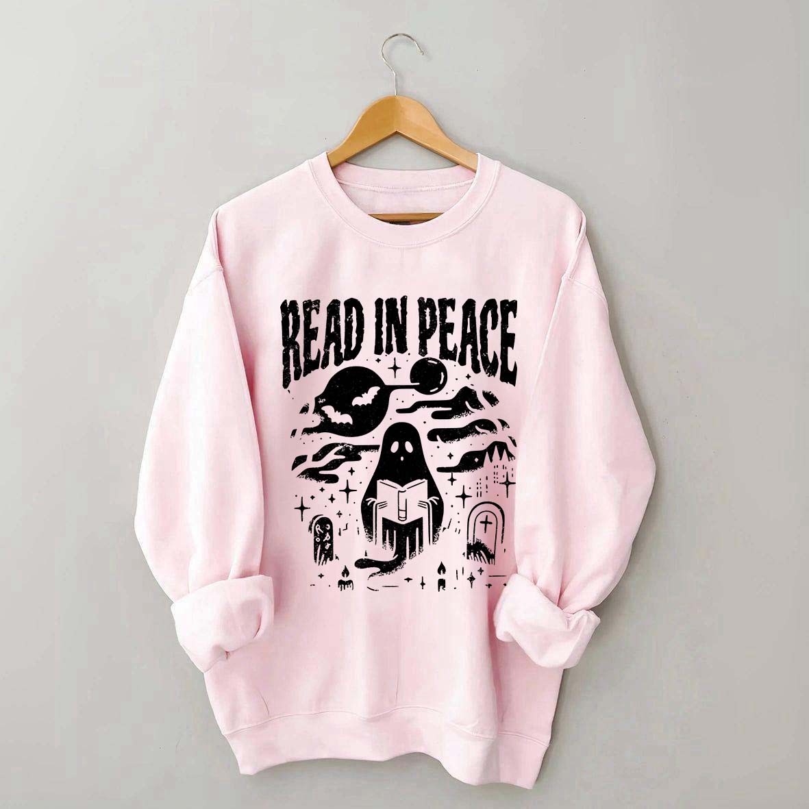 Ghost Reading Book Boho Bookish Sweatshirt