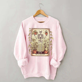 Gardener Skeleton Lover Tarot Card Sweatshirt