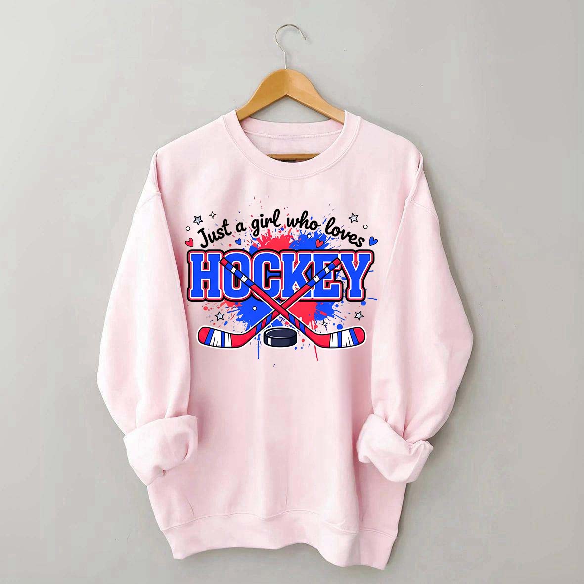 Cozy Gildan Hockey Girl Sweatshirt