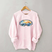Ski Goggles Watercolor Sweatshirt