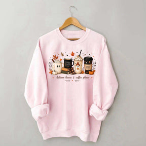 Autumn Leaves and Coffee Please Fall Sweatshirt