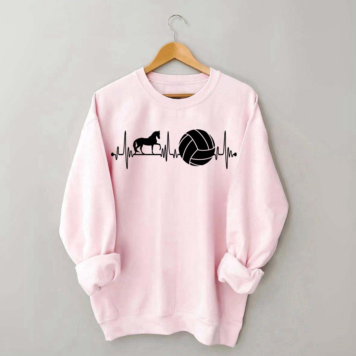 Funny Horse Volleyball Heartbeat Sweatshirt