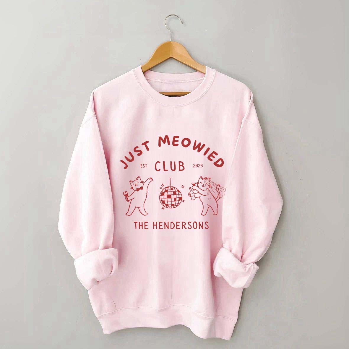 Custom Just Married Cat Wedding Sweatshirt
