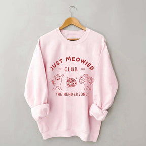 Custom Just Married Cat Wedding Sweatshirt