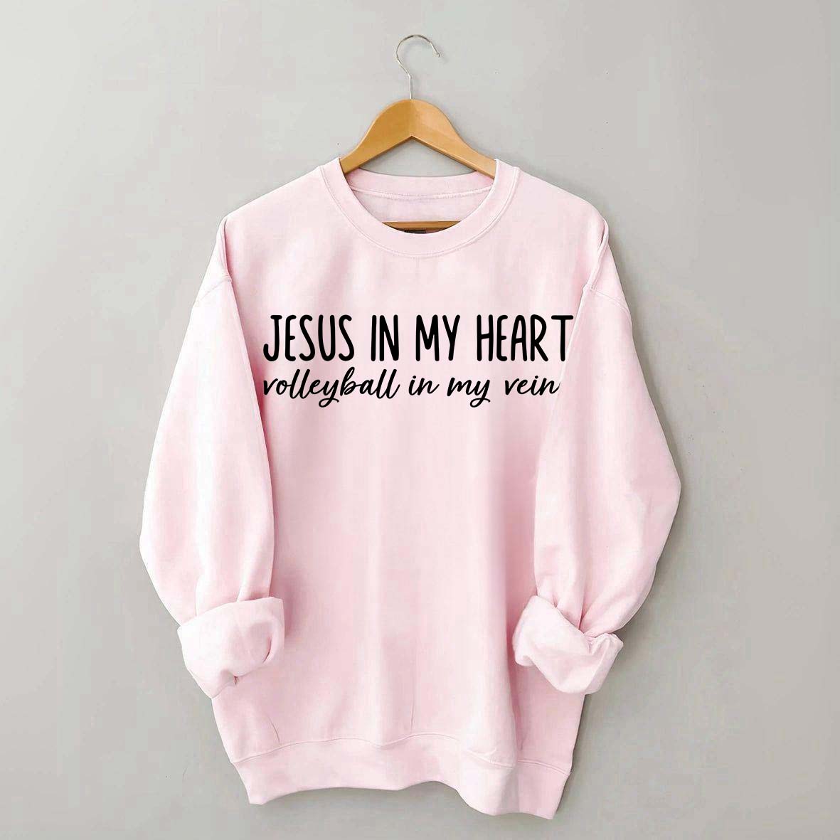 Jesus In My Heart Volleyball In My Veins Sweatshirt